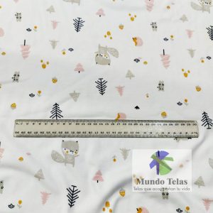 Ideal para piyamas, camisetas, ropa de bebé, baberos, bandanas. 100% Algodón. Ancho 1.90 MTS.