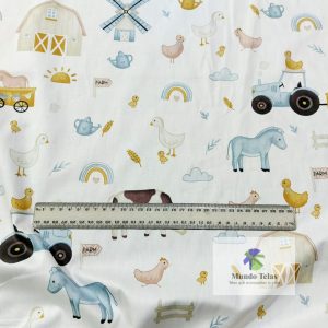 Ideal para vestimenta infantil, rebosos. También para sabanas, manualidades. 100% Algodón Ancho 1.60 MTS.