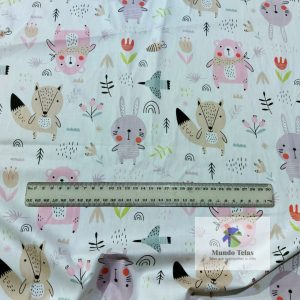 Ideal para vestimenta infantil, rebosos. También para sabanas, manualidades. 100% Algodón Ancho 1.60 MTS.